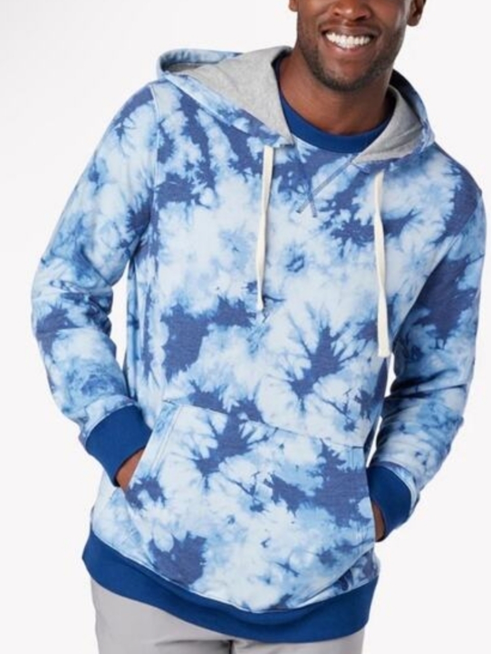 Chubbies The Far Out Hoodie Tie Dye Blue Pullover Sweatshirt Size Large